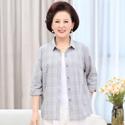 200斤中老年女装春夏七分袖休闲