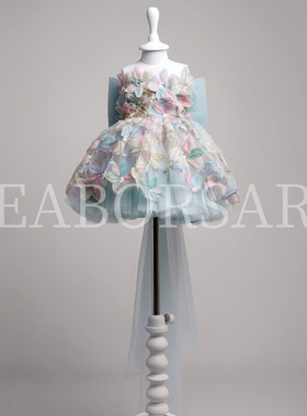 2025夏季新款一周岁宴礼服生日花朵可爱公主裙女童礼服花童公主裙
