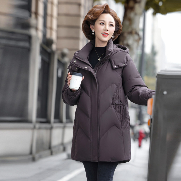 妈妈羽绒服冬装2025新款棉袄洋气中老年女装秋冬季外套中长款棉衣