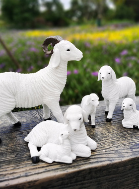 中东羊摆件小羊山羊绵羊树脂摆件仿真羊摆件园艺庭院装饰品摆件