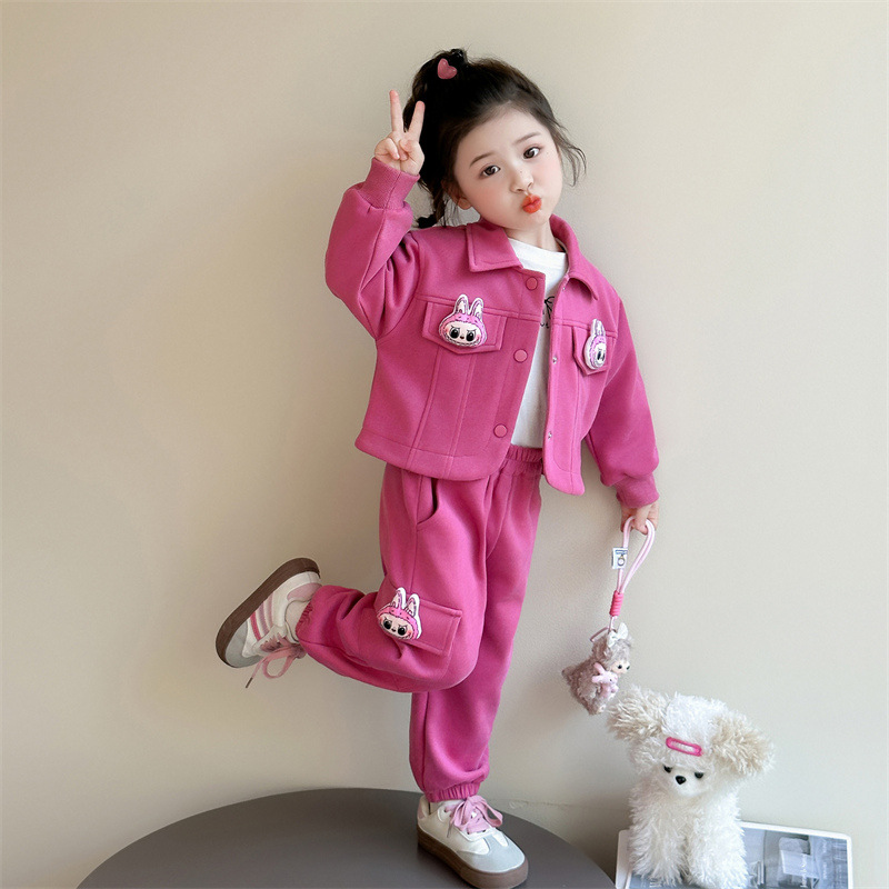 女童套装春秋季2025新款洋气儿童秋装工装两件套早秋穿搭衣服P80，童装休闲套装，祺妙童装