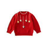 女童毛衣秋冬款2025新款儿童针织衫冬季加厚洋气女打底衫童装P76，童装毛衣，祺妙童装