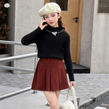 女童2025年秋冬新款公主风泡珠蝴蝶结毛衣女大童韩式学院毛毛上衣，童装毛衣，祺儿童装