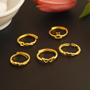 沙金精致巨好看的戒指独特漂亮超火绝美大金花女粗胖手大号冷门