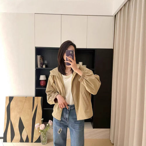 休闲连帽夹克短款风衣外套