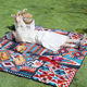 户外露营野餐垫防潮垫波西米亚风帐篷地垫春游野餐地布加大加厚