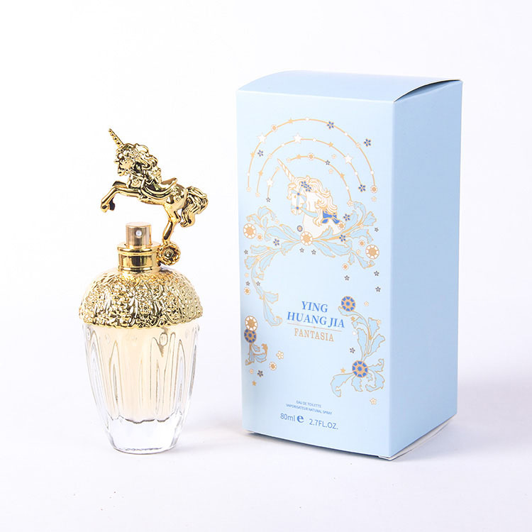 直播爆款独角兽香水女士淡香鎏金流沙礼盒包装80ml perfume