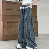 女童弯刀阔腿裤夏季2025新款儿童花边裤子韩版女孩休闲格子裤洋气，商品下架区，祺妙童装