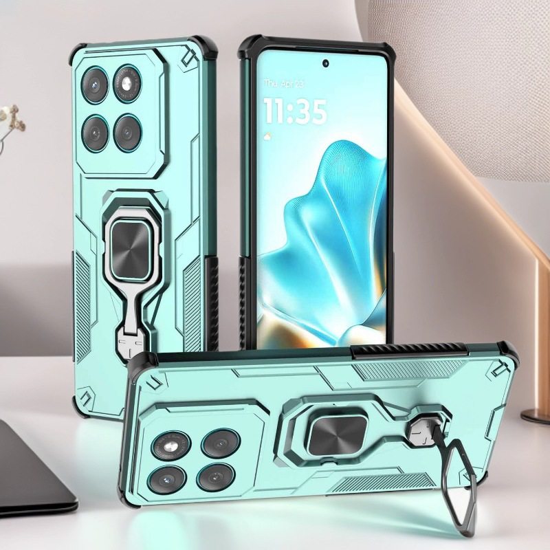 适用Moto Edge60 Fusion铠甲二合一手机壳摩托50Neo旋转支架保护套Edge50Pro车载磁吸硬壳