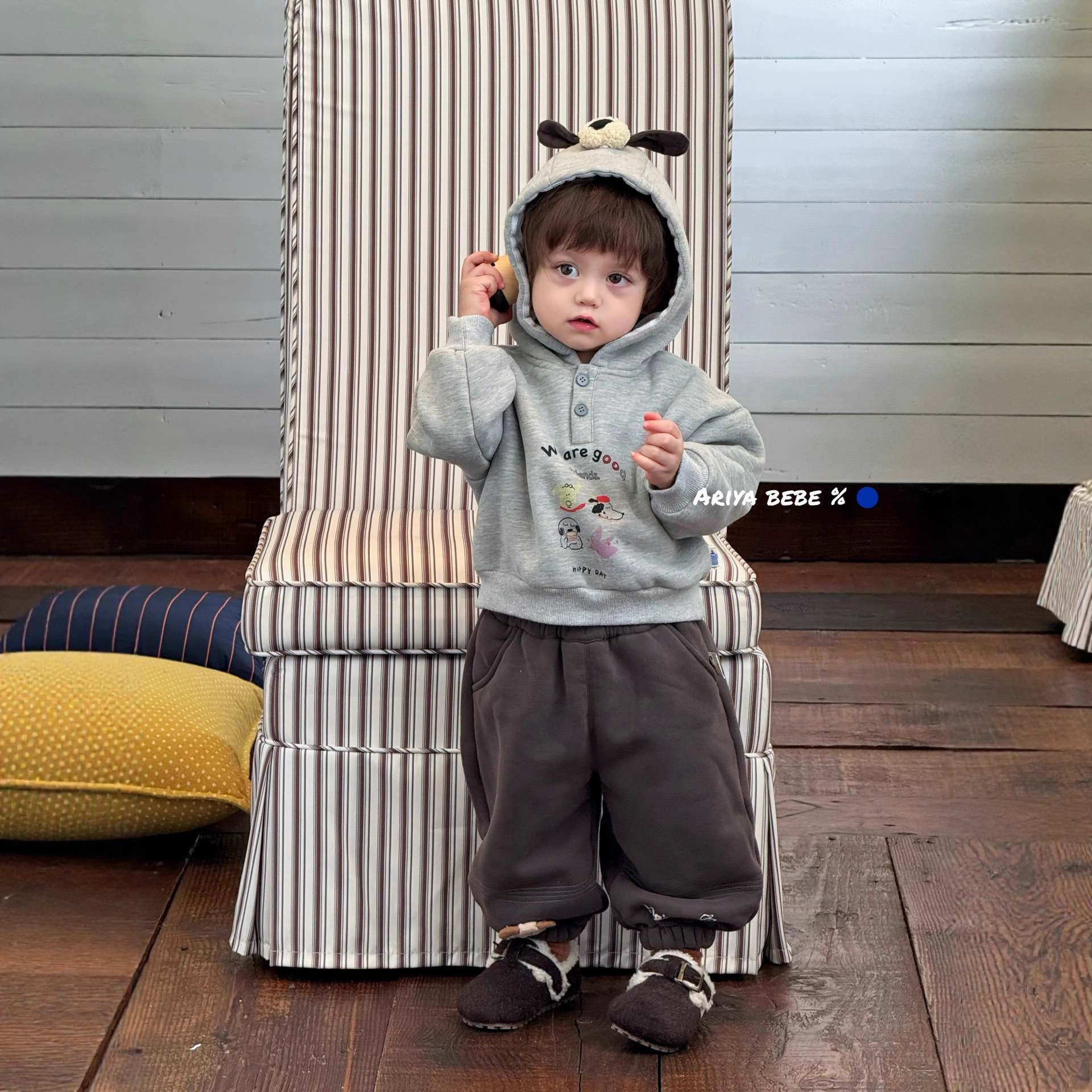 档口童装婴童Ariya阿瑞雅品牌25年深秋现货加厚裤子A6072灰色特卖