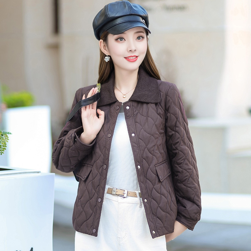 中年妈妈冬装轻薄夹棉外套短款2025新款中青年女装秋冬上衣小个子