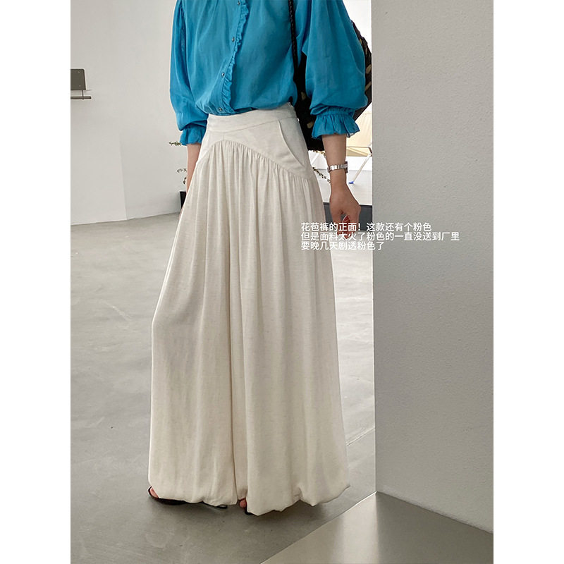 女款2026自然系禅意松弛感灯笼裤裤子女夏薄款阔腿裤正品新款休闲