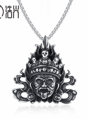 钛钢扎基拉姆前世今生不掉色吊坠财神挂件擦擦佛本命佛西藏项链