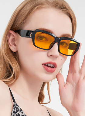 长方形粗腿海洋片太阳镜款防紫外线太阳眼镜sunglasses墨镜