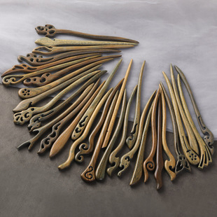 绿檀发簪古风檀木簪子 简约现绿檀木发钗 日常盘发木簪汉服发饰