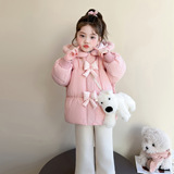 女小童卡通可爱棉服冬季2025新款洋气时髦儿童加厚保暖女棉衣P135，童装棉衣，祺妙童装