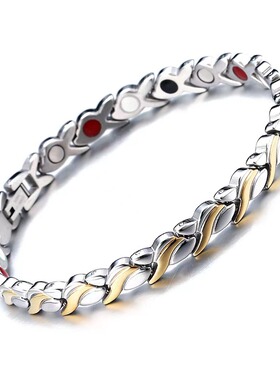 跨境temu欧美女小鱼麦穗形磁性手镯保色合金饰品磁石手链脚链