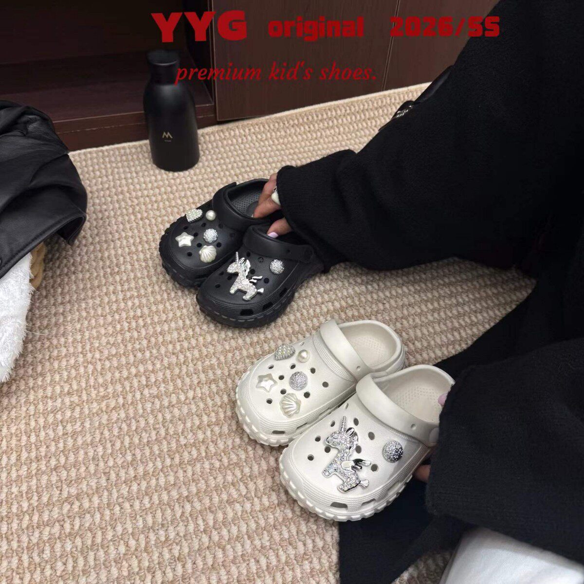 新款可爱独角兽女童洞洞鞋