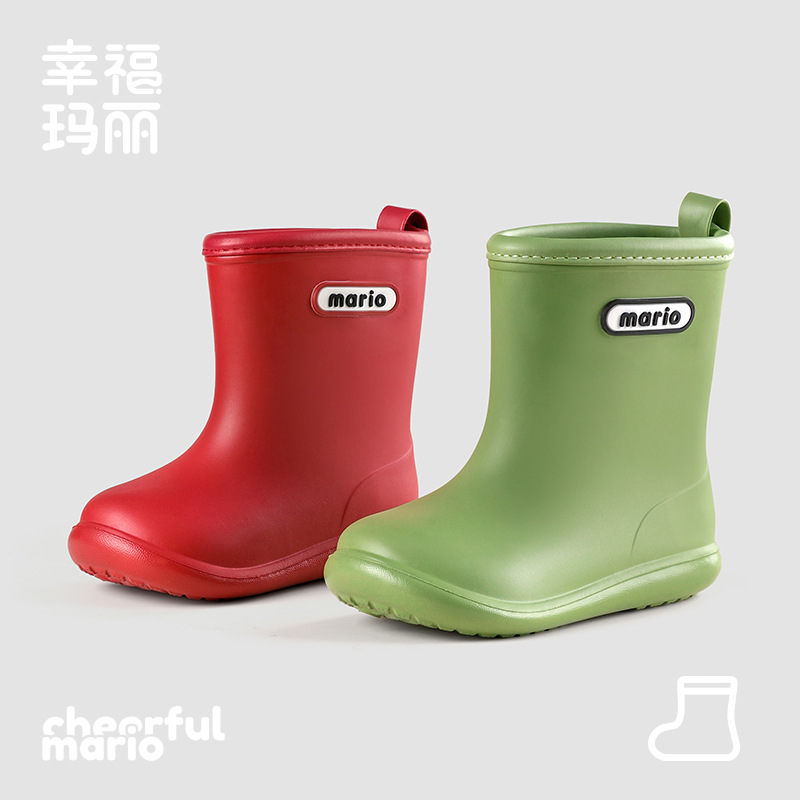 防滑儿童儿童雨鞋幸福玛丽中筒