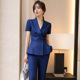 黑色西装 西服正装 女短袖 荷叶边套装 场合宴会礼服 夏末促销 正式 薄款