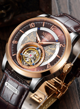 尼尚陀飞轮机械手表士时尚商务夜光防水镂空休闲商务9083