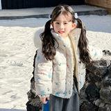 儿童加厚保暖甜美棉袄2025新款冬装连帽棉衣外套女孩保暖棉服P105，童装棉衣，祺妙童装