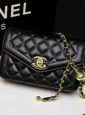 轻奢品牌金珠小方包小香风菱格链条包新款女包时尚肩斜挎包