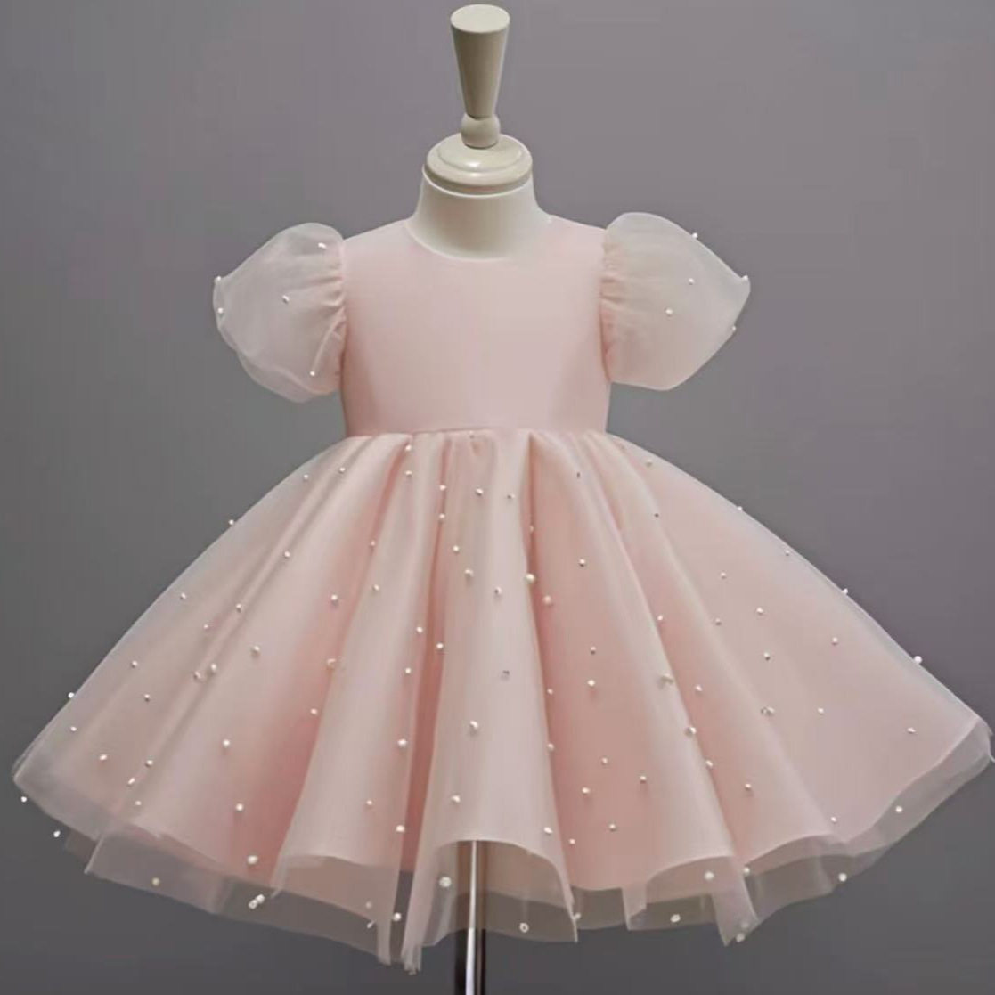 欧美周岁礼服女童公主裙婴儿婚纱花童洋气生日泡泡袖儿童礼服,童装/婴儿装/亲子装,儿童礼服,淘宝优惠券,粉丝福利购,淘宝优惠卷