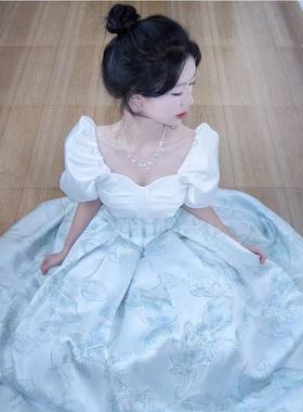 法式晚礼服裙女气质艺考风范端轻奢小众主持人年会优雅订婚晚宴