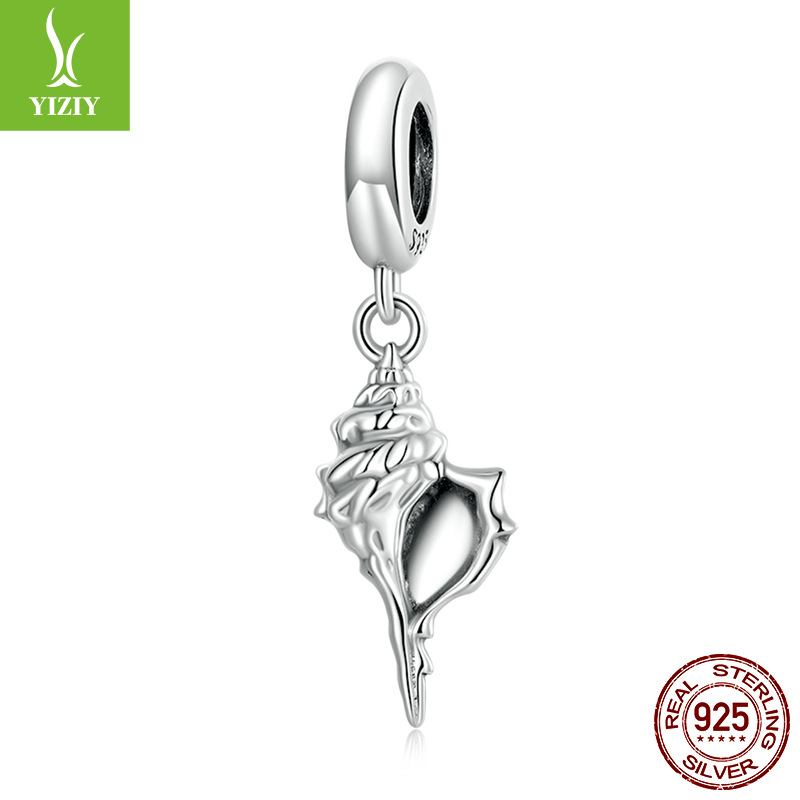 原创银色海螺手工diy手链吊坠夏季海洋系列珠子串饰SCC2235