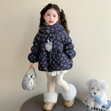 女童棉服冬季2025新款洋气儿童棉袄加厚女孩公主碎花冬装外套P118，童装棉衣，祺妙童装