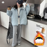 女童轻薄棉服2025年秋冬新款中大儿童纯色连帽面包服短款棉衣外套，童装棉衣，祺儿童装