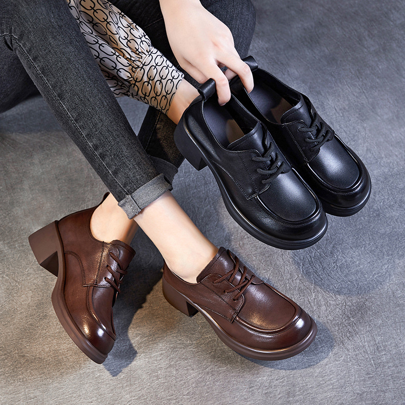 粗跟小皮鞋单鞋舒适轻便