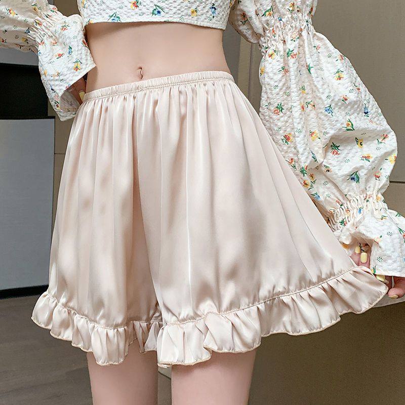 速发短裤睡衣安裤女防走光夏季薄款可打底裤不卷边大码宽松蕾丝居