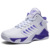 9136 White and Purple Basketball Shoes
