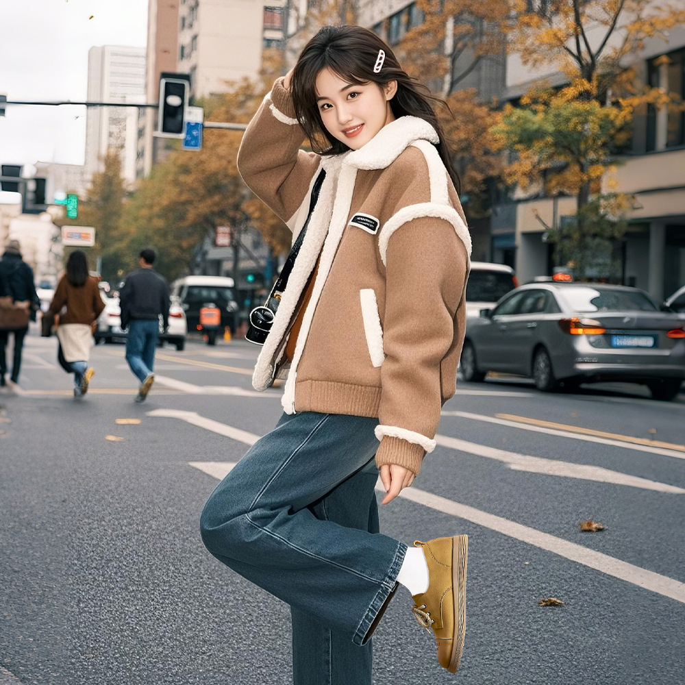 真皮鞋女2025春季新款复古浅口时装鞋小香风女鞋平底百搭小皮鞋