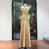 新中式 旗袍抹胸订婚礼服裙结婚春夏 国风新娘敬酒服级感2026新款