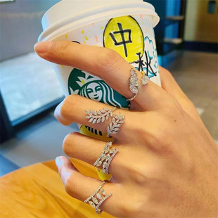 小清新甜美食指巨好看的戒指女粗胖手大号冷门2025新款爆款学生党