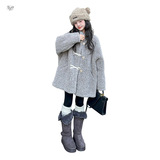 女童加厚外套2025年秋冬新款韩系皮毛一体风衣中大儿童毛毛衣冬装，童装外套，祺儿童装