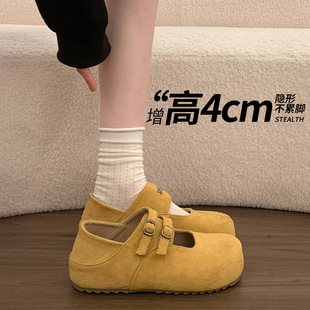 森系复古内双扣带勃肯鞋女2026年新款舒适百搭配裙子豆豆鞋