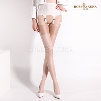 珞樱 0911 无弹力纯尼龙长筒袜美腿超薄闪光丝滑长筒丝袜