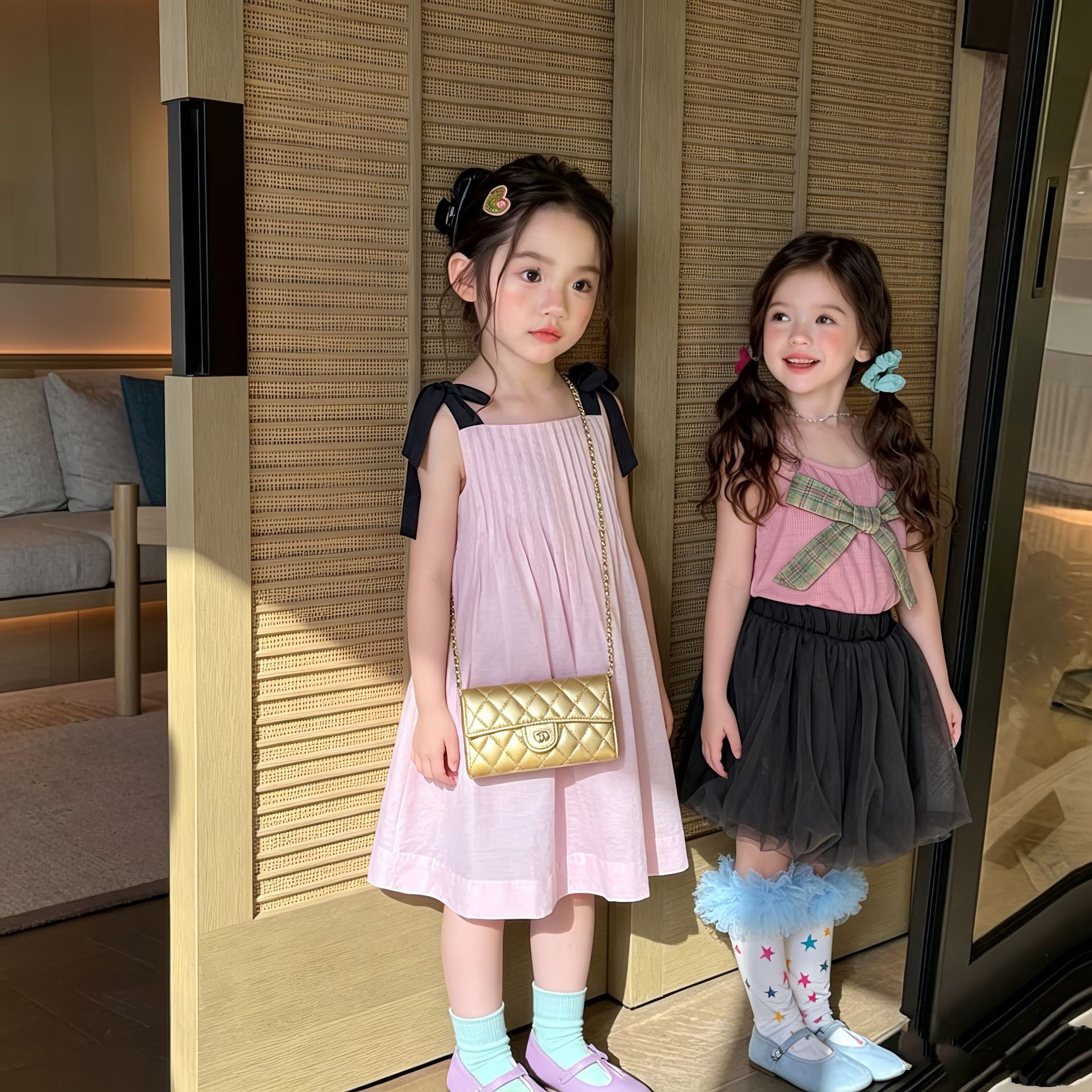 女童吊带连衣裙夏装新款儿童公主裙小女孩百搭粉色可爱长裙潮