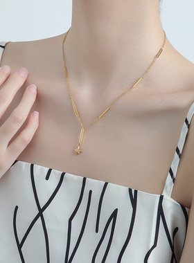 SPARKLE「星芒熠彩」简约百搭八芒星项链女小众轻奢设计感锁骨链