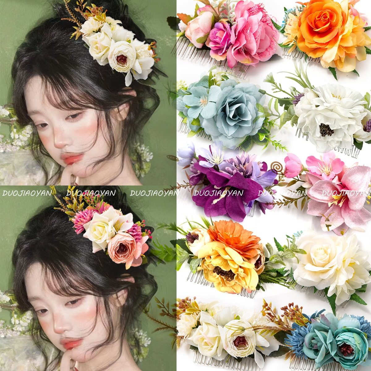 新娘森系头饰仿真花发梳发簪波西米亚沙滩头饰侧边发梳民族风发饰,饰品/流行首饰/时尚饰品新,发饰,淘宝优惠券,粉丝福利购,淘宝优惠卷