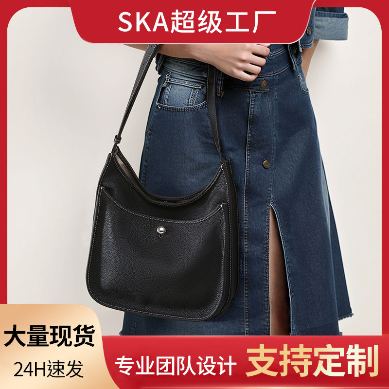 全粒面头层牛皮子母包大容量真皮女包上班通勤斜挎包级感肩包