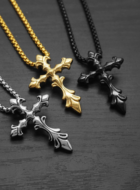 十字架吊坠饰品朋克复古项链欧美