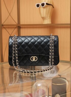 大牌真皮女包小香风CF菱格链条腋下包女包经典款斜挎包级感肩包