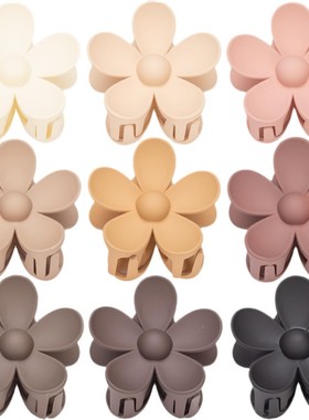 跨境亚马逊马卡龙色磨砂花朵抓夹欧美时尚后脑勺盘发马尾夹顶发饰