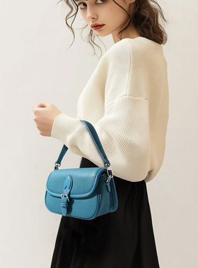 头层牛皮肩包2026新款质感真皮女包简约风通勤小清新斜挎小包包