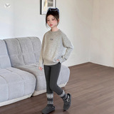 女童加绒打底裤2025年冬季新款印花紧身裤中大儿童休闲保暖收腹裤，童装裤子，祺儿童装